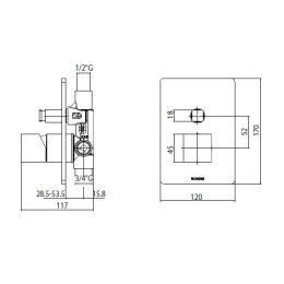 Фото Смеситель для ванны Bossini Cube Z00063.030 (хром глянцевый)