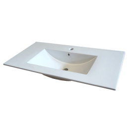 Фото Тумба-умывальник Comforty Бредфорд-90 белый глянец с раковиной Comforty 90E