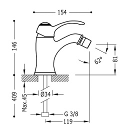 Фото Смеситель для биде Tres Clasic 24212001