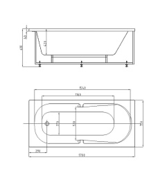Фото Акриловая ванна 170x75 Aquatek (LEY170-0000015), прямоугольная