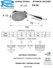 Remer SHOWERS RR 318 DK Лейка на 5 режимов