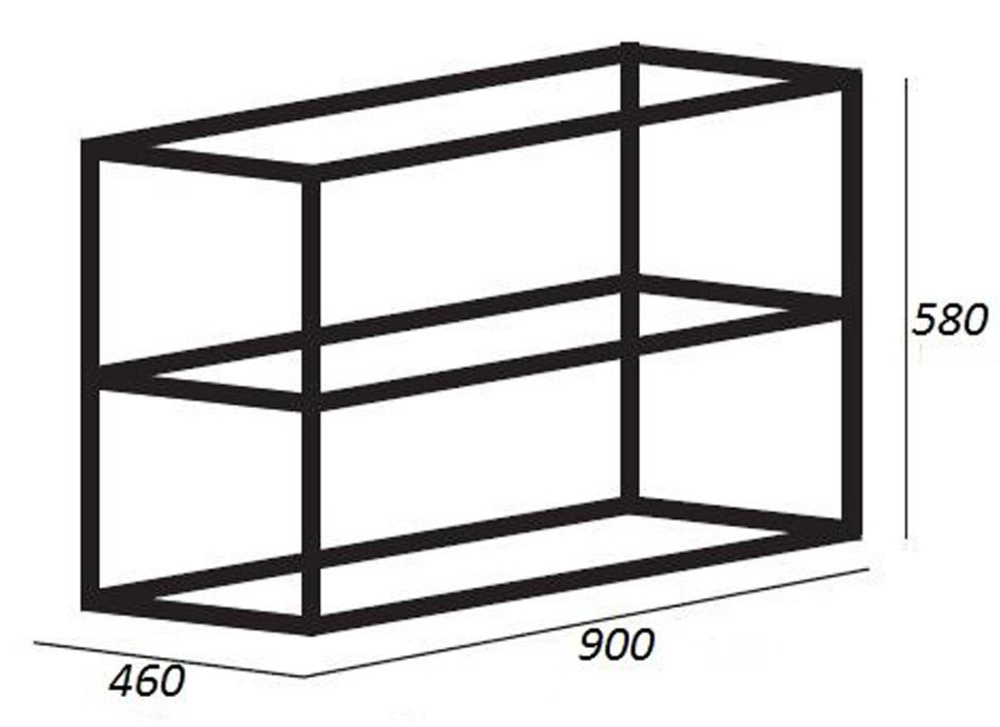 Тумба-консоль под раковину Cezares Cadro CADRO-90/46/58-2C-SO-MET-ST 90 x 46 x 58 см подвесная, черн