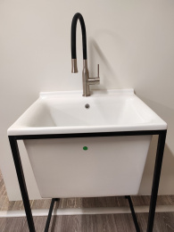 Фото Раковина Kerasan Aquadom 029401*1, 60 x 60 см, 1 отверстие, без тумбы и сифона 7535, белый