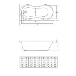 Акриловая ванна 120x70 C-Bath (CBQ006001)