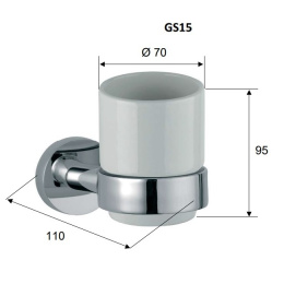 Remer Guest GS15NO Стакан для зубных щёток подвесной (хром)