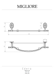 Migliore Edera 16922 Полка L65 см, стекло хром
