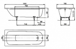 Kaldewei Advantage Saniform Plus 363-1 111830003001 с покрытием Anti-Slip и Easy-Clean