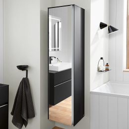 Villeroy Boch Collaro C035LDPD Шкаф пенал для ванной комнаты, петли слева (Black Matt Lacquer)