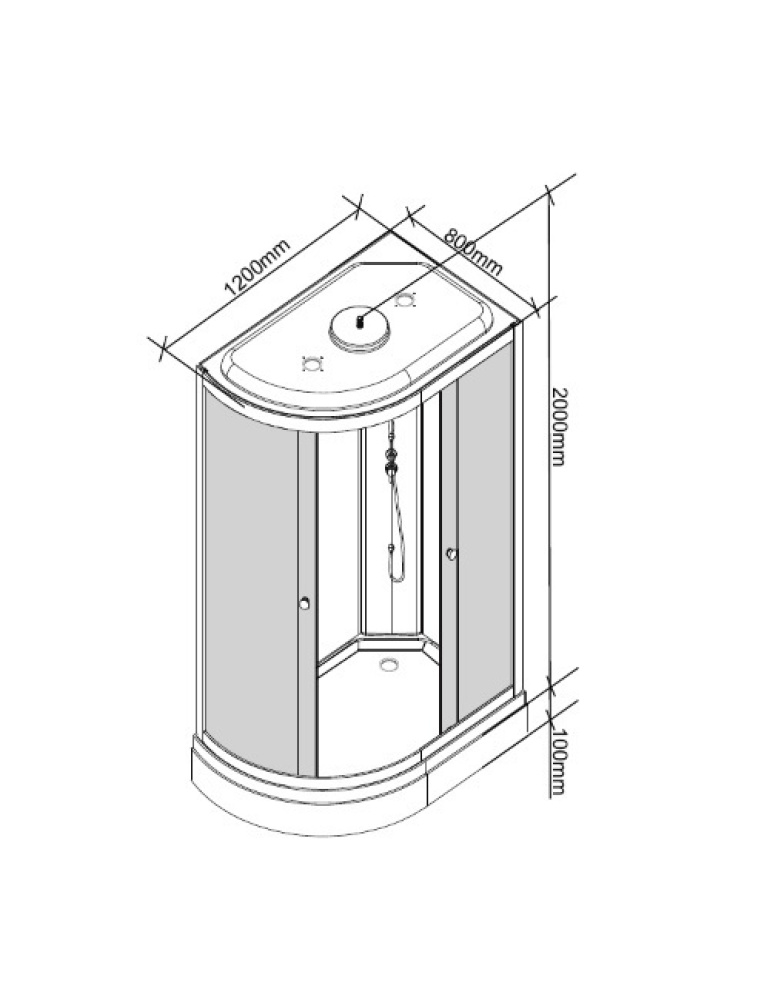 Фото Душевая кабина 120x80x215 Parly (EB1231L) белый, Без гидромассажа, ABS-пластик, Поддон низкий