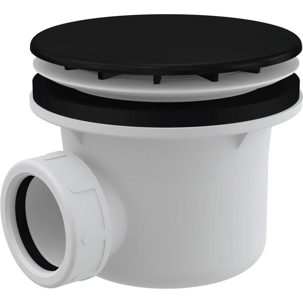 Фото Alcaplast Сифон для душевого поддона, черный- мат, A49BLACK