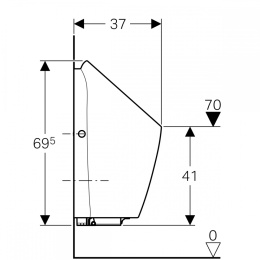 Писсуар Geberit Preda 116.075.00.1, для встроенного управления