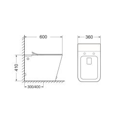 Унитаз приставной SantiLine (SL-5033MB) черный