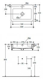 Фото Kerasan Ego 324201 Раковина универсальная на 60 см