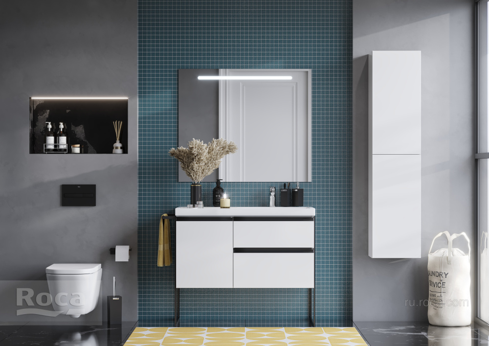 Фото Тумба под раковину Roca Domi (A857478806) белый глянцевый