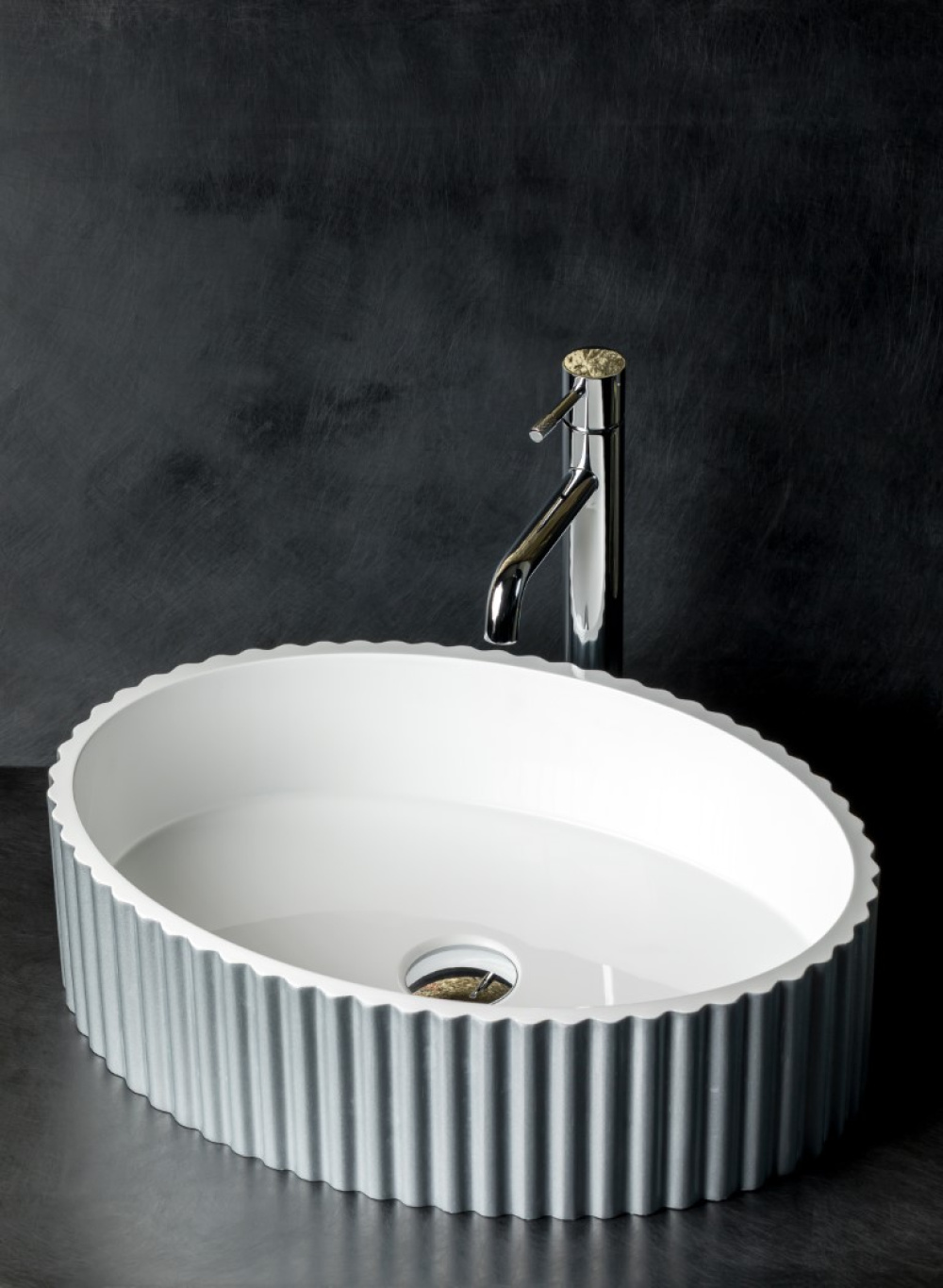 Фото Раковина Armadi Art (878-S) рифл глянец серебро