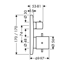 Фото Axor Starck X 10706000 Термостат для душа (хром)