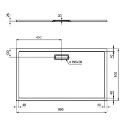 Поддон душевой Ideal Standart Ultra Flat New T448101 90 x 80 см ультратонкий, прямоугольный, белый г