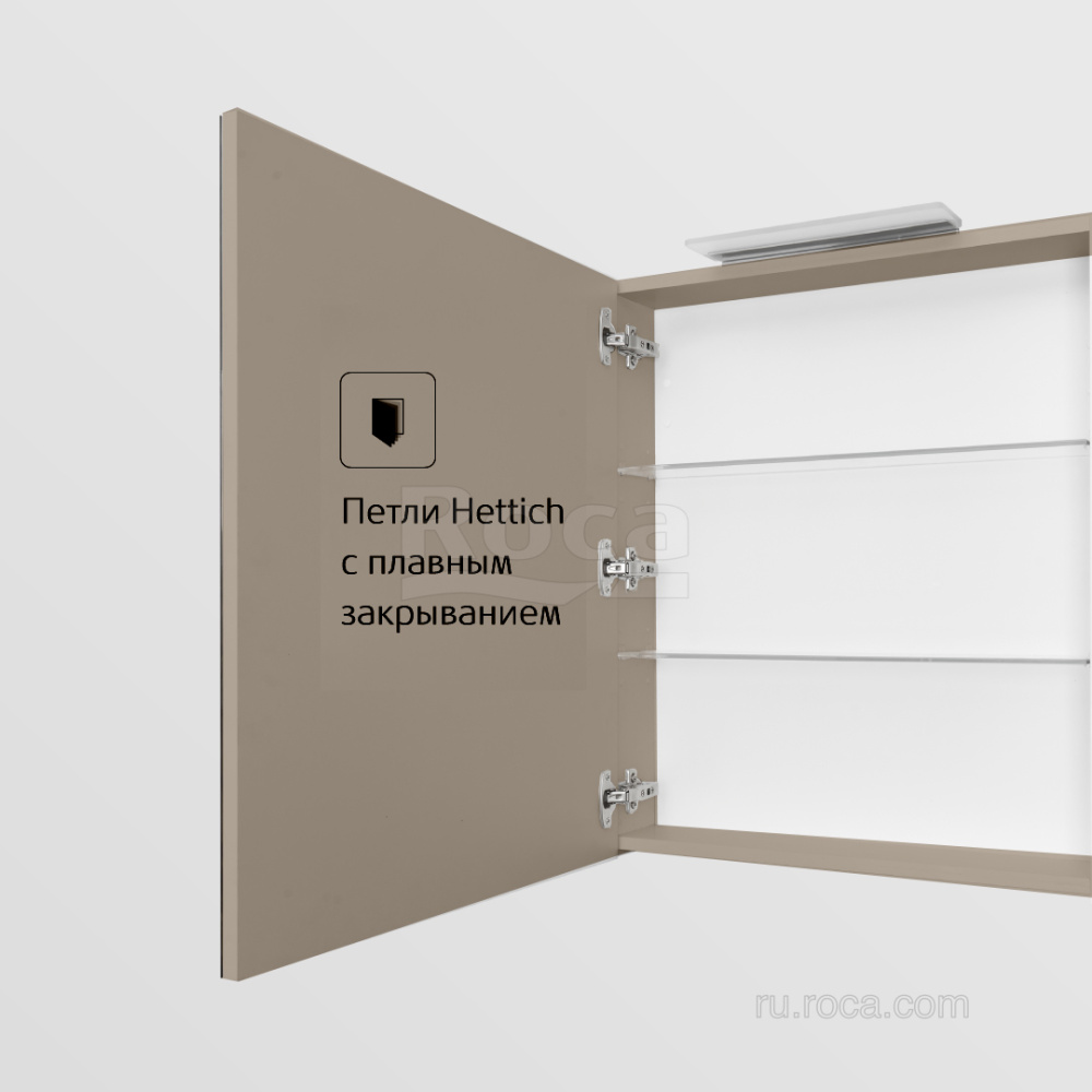 Фото Зеркальный шкаф Roca Oleta (A857643515) капучино