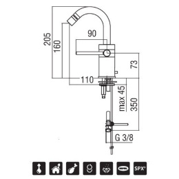 NOBILI Plus PL00139/2CR Смеситель для биде (хром)