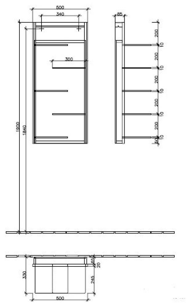 Фото Стеллаж навесной A14400EE VILLEROY&BOCH City Life, 500 x 1100 x 330 мм