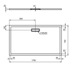 Поддон душевой Ideal Standart Ultra Flat New T4479V1 170 x 70 см ультратонкий, прямоугольный, белый