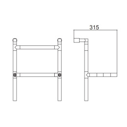 Полотенцесушитель электрический Margaroli Sereno 584/8 58447508PCRB Box, с полкой, высота 92.6 см, ш