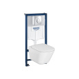 Комплект 4 в 1 ROCA Gap, Grohe (38721001R2) инсталляция и унитаз подвесной белый