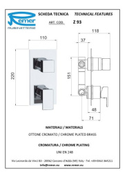 Смеситель Remer для ванны  встраиваемый RR Z93 3 вых