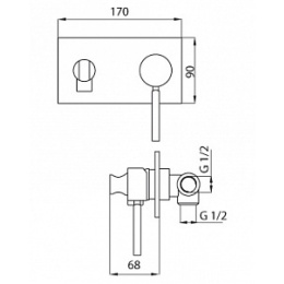 Гигиенический душ встраиваемый Cezares OLIMP-DIF-02 бронза