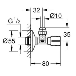 Угловой вентиль Grohe 22037GL0, холодный рассвет глянец