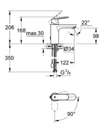 Смеситель для раковины Grohe Eurosmart Cosmopolitan 2339700E