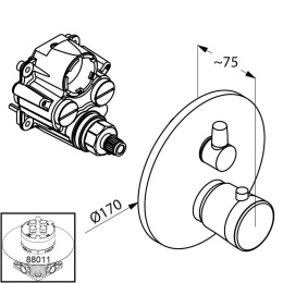 Фото Термостат для ванны Kludi Balance (528300575) хром