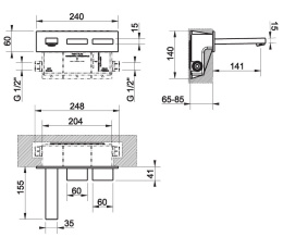 Смеситель для раковины Gessi Rettangolo (20489#031) хром