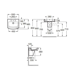 Раковина 55 см Roca Hall (327881000) белый