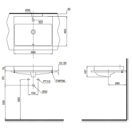 Раковина Toto MH L1616C