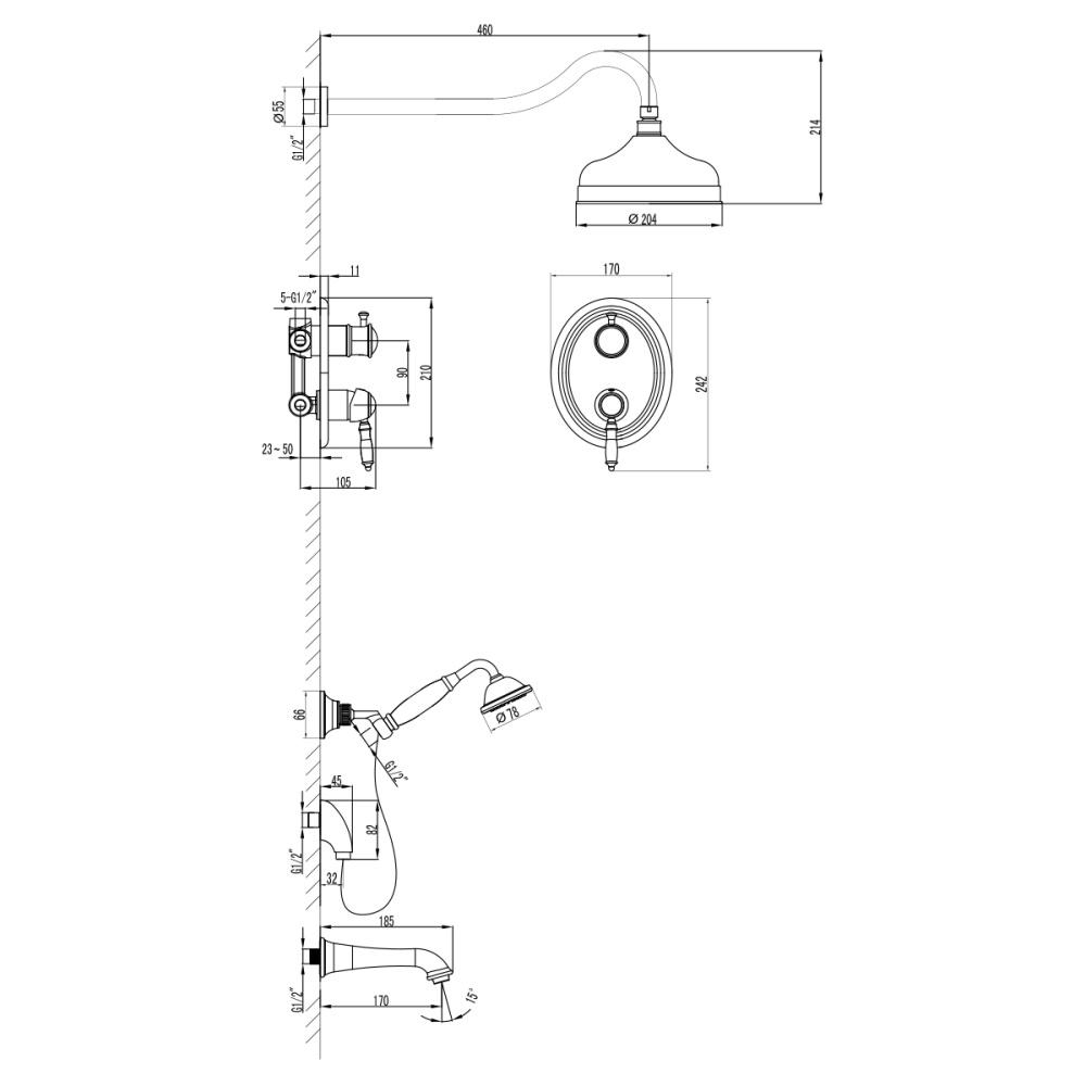 Фото Душевая система Lemark Villa (LM4822C) хром