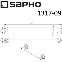 Sapho Diamond 1317-09 Полотенцедержатель DIAMOND, хром