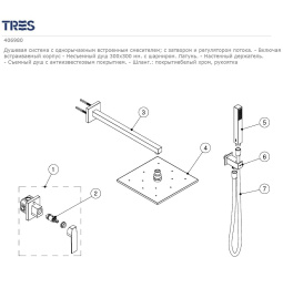 Фото Душевая система Tres Cuadro Exclusive (406980) хром