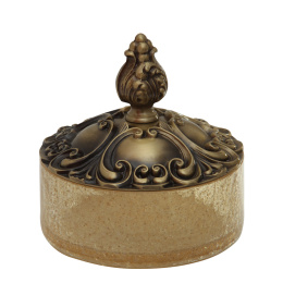 Фото Migliore Elisabetta 16990 Баночка низкая H5xD12 см. с крышкой, стекло бронза