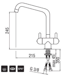 Nobili Nuvola NU12117SA Смеситель для кухни (сатин)