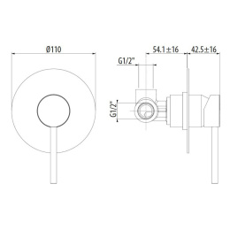 Смеситель Gattoni Circle Two 9130/91BO для душа, белый матовый