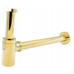 Фото Сифон для раковины цилиндрический Giulini золото F5109LO