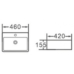 Фото Раковина накладная "CIRCON-46" (white) Esbano (ESRNCIRC46W) белый