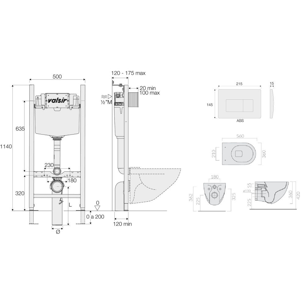 KIT VSCrM 7317 Slim P1 Комплект инсталляции 4 в 1, WINNER S BLOCK VS0853202, унитаз DREAM 7317, крыш
