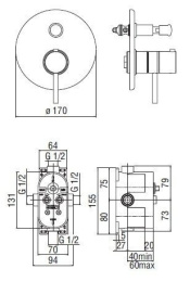 Фото NOBILI Plus Infinity PL100TECR_WE80100 Термостат для душа (хром)