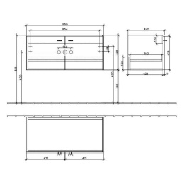 Тумба под раковину 9865N1BM VILLEROY&BOCH Central Line, 950 x 430 x 450 мм