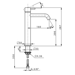 Фото Смеситель для раковины Cisal Less New LN00354040, черный
