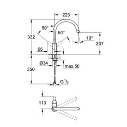 Grohe BauFlow 31230000 Смеситель для кухни, стандартный