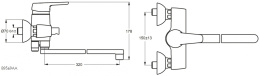 Смеситель Ideal Standard Cerasprint 2012 B9569AA для ванны