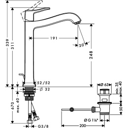 Смеситель для раковины Hansgrohe Metris Classic 31078000